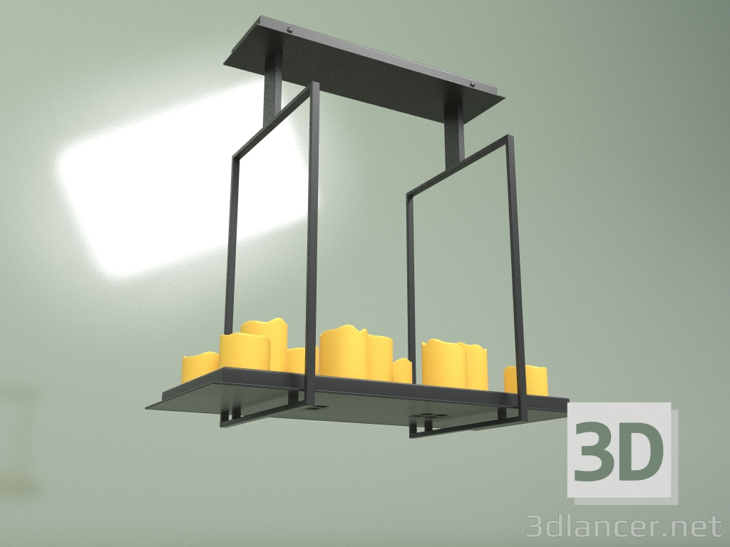 modello 3D Lampada da soffitto Cavo con paralumi a candela - anteprima