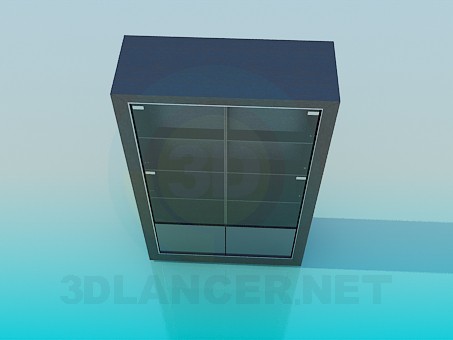 3d model Gabinete con estantes - vista previa
