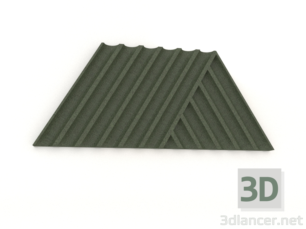 modello 3D Pannello murale 3D WEAVE (verde scuro) - anteprima