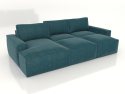 LEONARDO sofa-bed with ottoman (unfolded)
