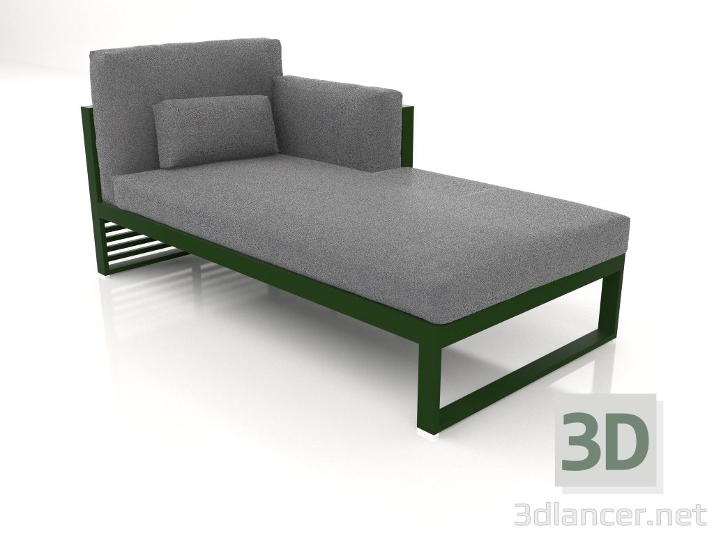 3D modeli Modüler kanepe, 2. bölüm sağ, yüksek arkalık (Şişe yeşili) - önizleme