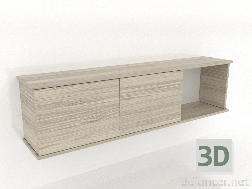 modèle 3D Étagère suspendue SHELF 7 (avec 1 section ouverte à droite) 1400 mm (chêne éclairci) - preview modèle 3D Étagère suspendue SHELF 7 (avec 1 section ouverte à droite) 1400 mm (chêne éclairci) - preview
