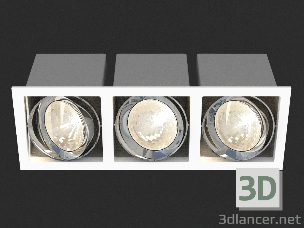3d model luminaria empotrada LED (DL18485_03WW-SQ) - vista previa
