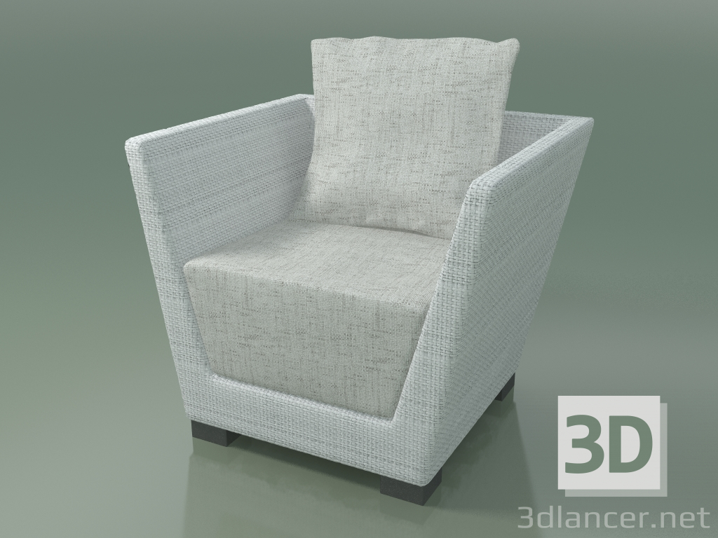 3d модель Крісло з тканого біло-сірого поліетилену InOut (505) – превью