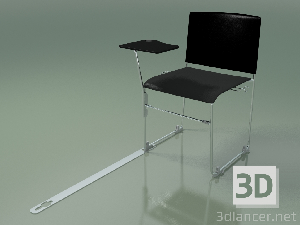 3d model Stackable chair with accessories 6600 (polypropylene Black with second color, CRO) - preview