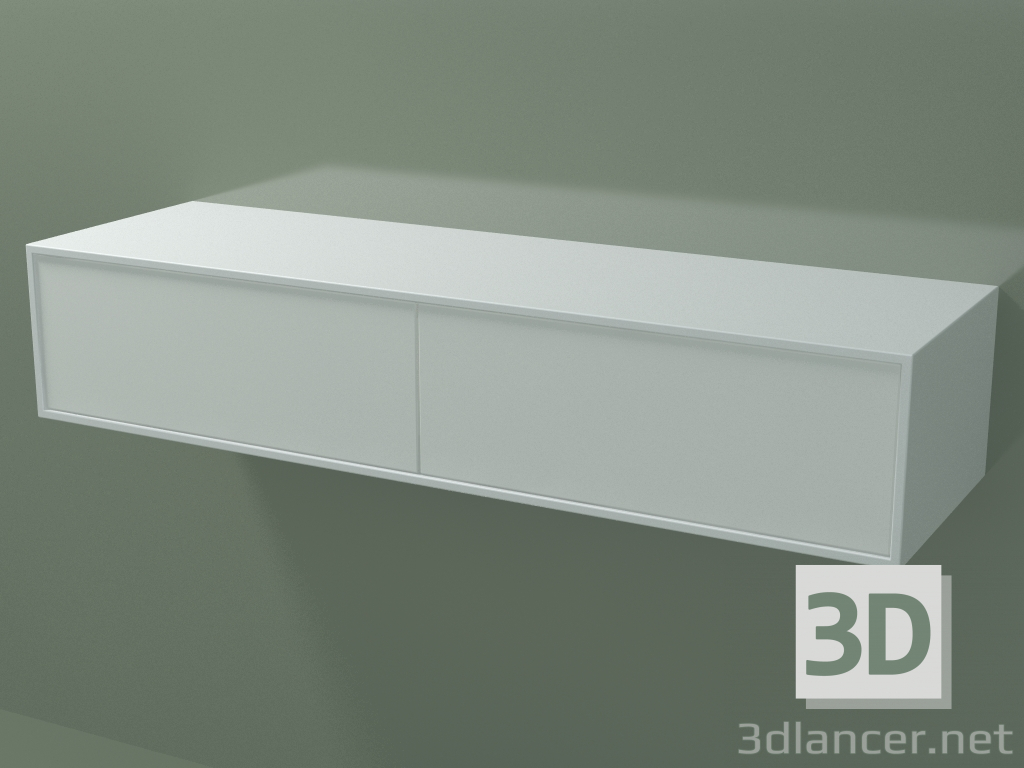modello 3D Scatola doppia (8AUEAA02, Glacier White C01, HPL P01, L 120, P 36, H 24 cm) - anteprima