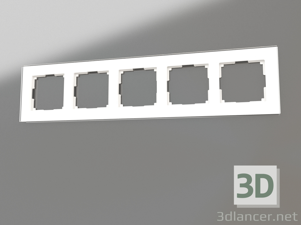 3d model Marco para 5 postes Favorit (blanco, vidrio) - vista previa