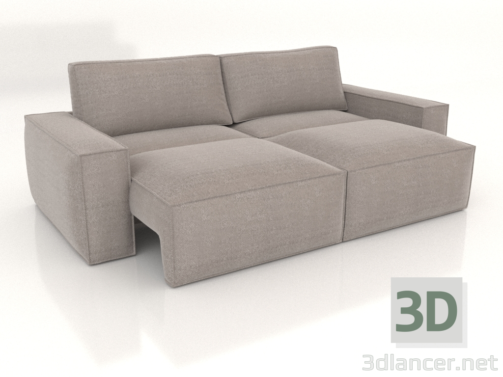 3d модель Диван-ліжко прямий LEONARDO (розкладений) – превью