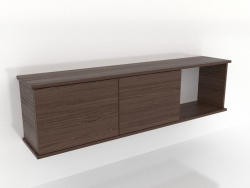 Подвесная полка SHELF 7 (с 1 открытой секцией вправо) 1400 мм (темный орех)