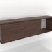 3d модель Подвесная полка SHELF 7 (с 1 открытой секцией вправо) 1400 мм (темный орех) – превью