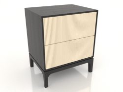 Bedside table FARGO 2 drawers with milled facades (vanilla, black oak, option 3)