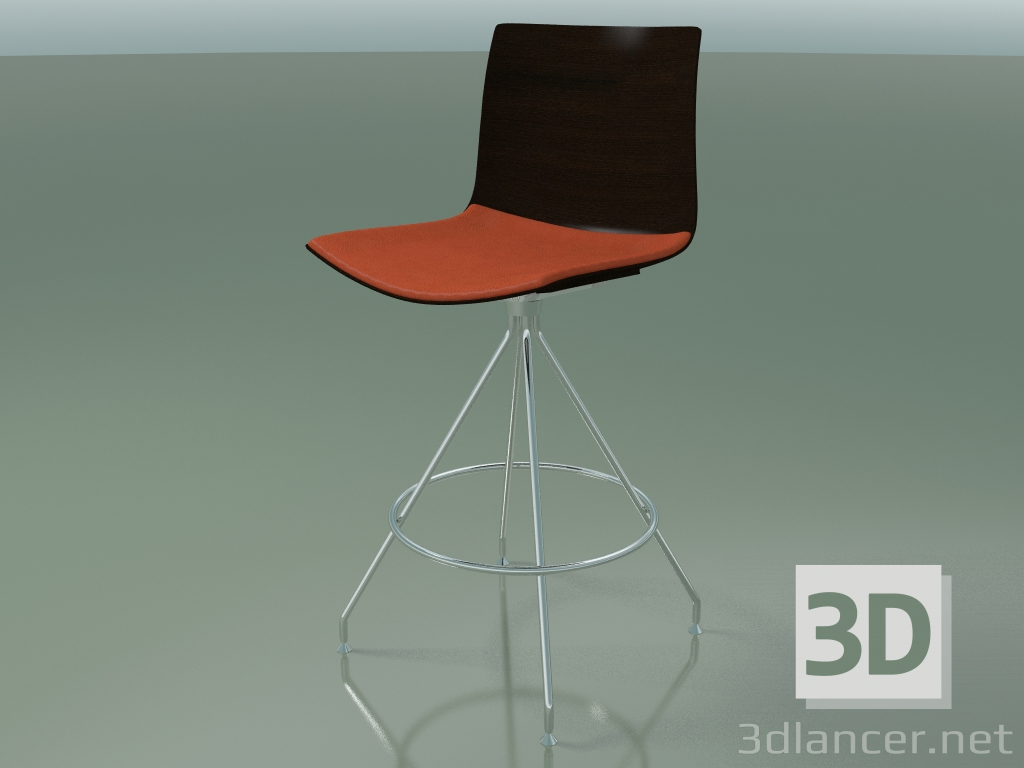3D Modell Barhocker 0306 (mit Sitzkissen, Wenge) - Vorschau
