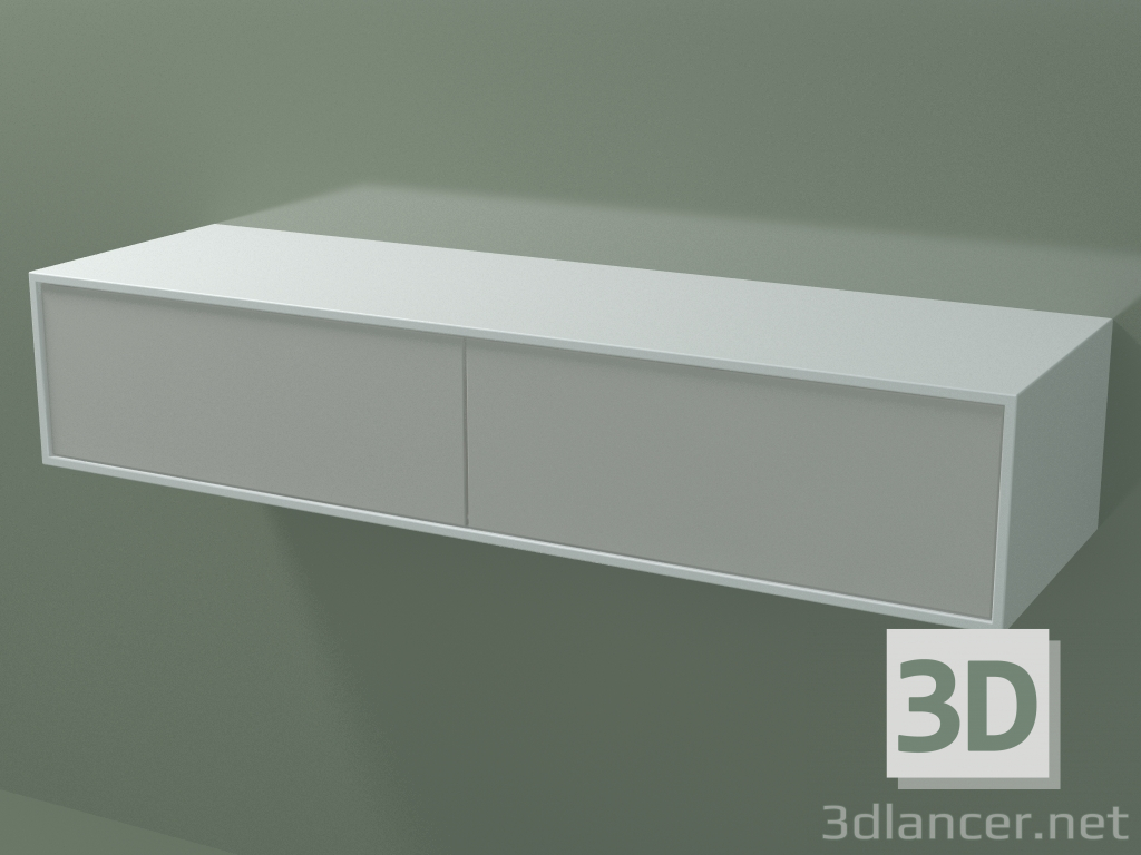 3d model Double drawer (8AUEAA02, Glacier White C01, HPL P02, L 120, P 36, H 24 cm) - preview
