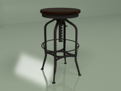 Bar stool Toledo Rondeau without back (dark brown, steel)