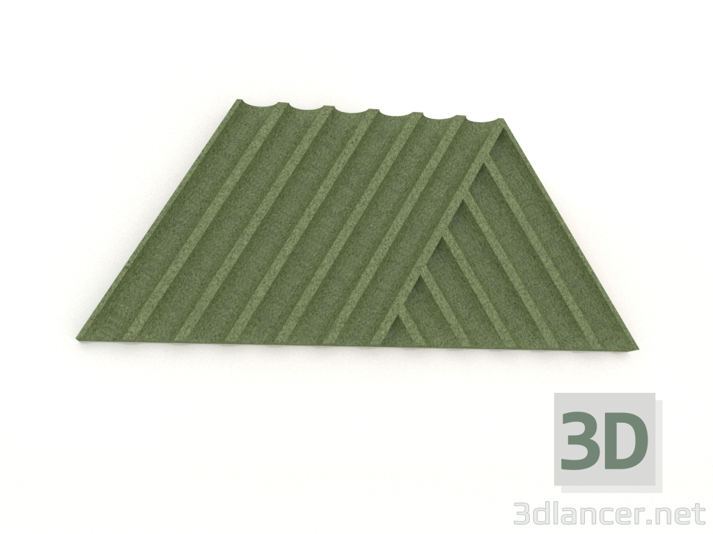 modello 3D Pannello murale 3D WEAVE (verde) - anteprima