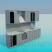 3d model Wall unit in the kitchen - preview