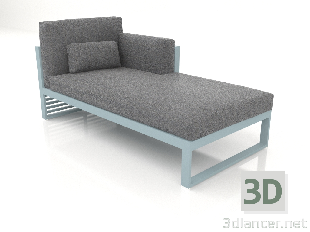 3D modeli Modüler kanepe, sağ bölüm 2, yüksek arkalık (Mavi gri) - önizleme