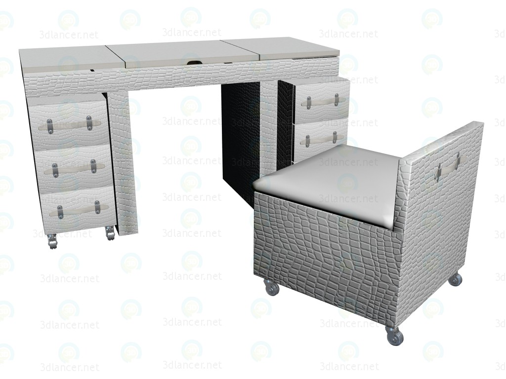 3d model Diva dressing table, white - preview