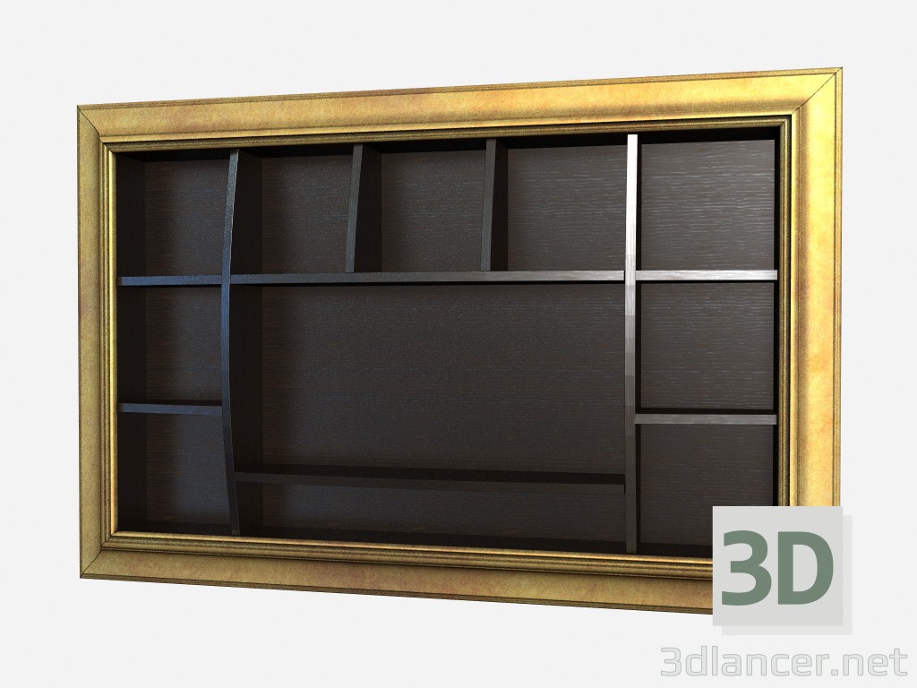 3D Modell Bücherregal mit abgerundeten Regale Boheme Z05 - Vorschau