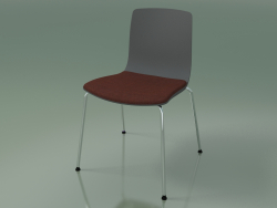Stuhl 3974 (4 Metallbeine, Polypropylen, mit einem Kissen auf dem Sitz)