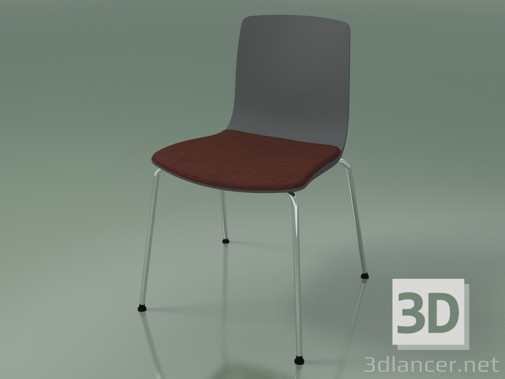 3D Modell Stuhl 3974 (4 Metallbeine, Polypropylen, mit einem Kissen auf dem Sitz) - Vorschau