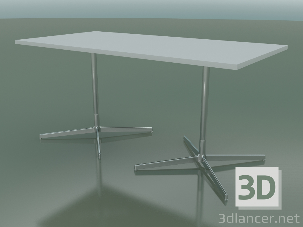 3D modeli Çift tabanlı dikdörtgen masa 5527, 5507 (H 74 - 79x179 cm, Beyaz, LU1) - önizleme