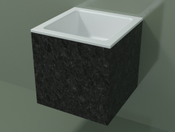 Wall-mounted washbasin (02R112101, Nero Assoluto M03, L 36, P 36, H 36 cm)