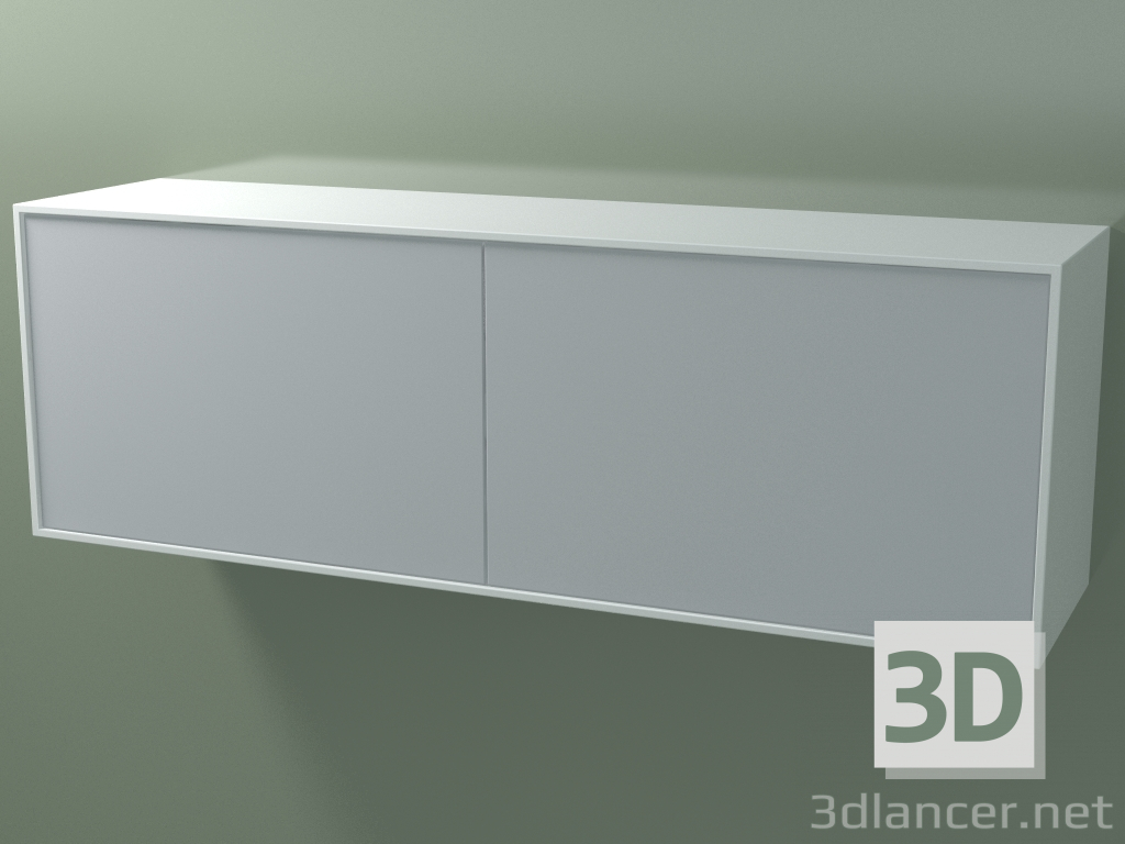 3D Modell Doppelbox (8AUFBA03, Gletscherweiß C01, HPL P03, L 144, P 36, H 48 cm) - Vorschau