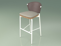 Bar stool 050 (Brown, Metal Milk, Teak)