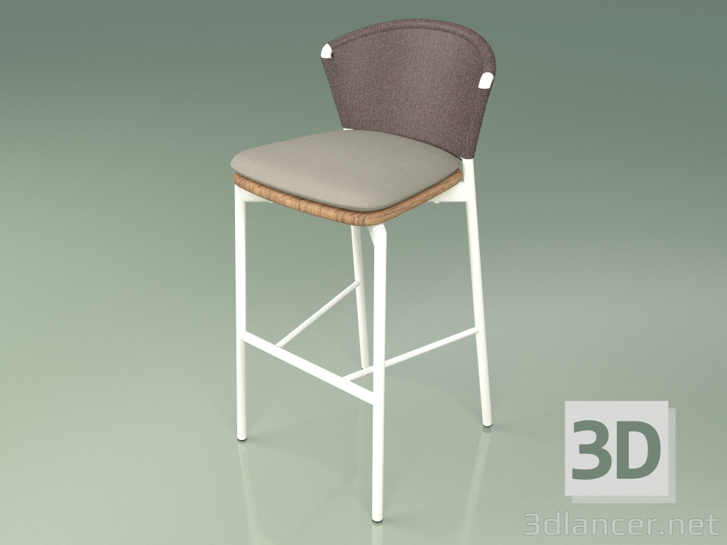 3D modeli Bar taburesi 050 (Kahverengi, Metal Süt, Tik) - önizleme