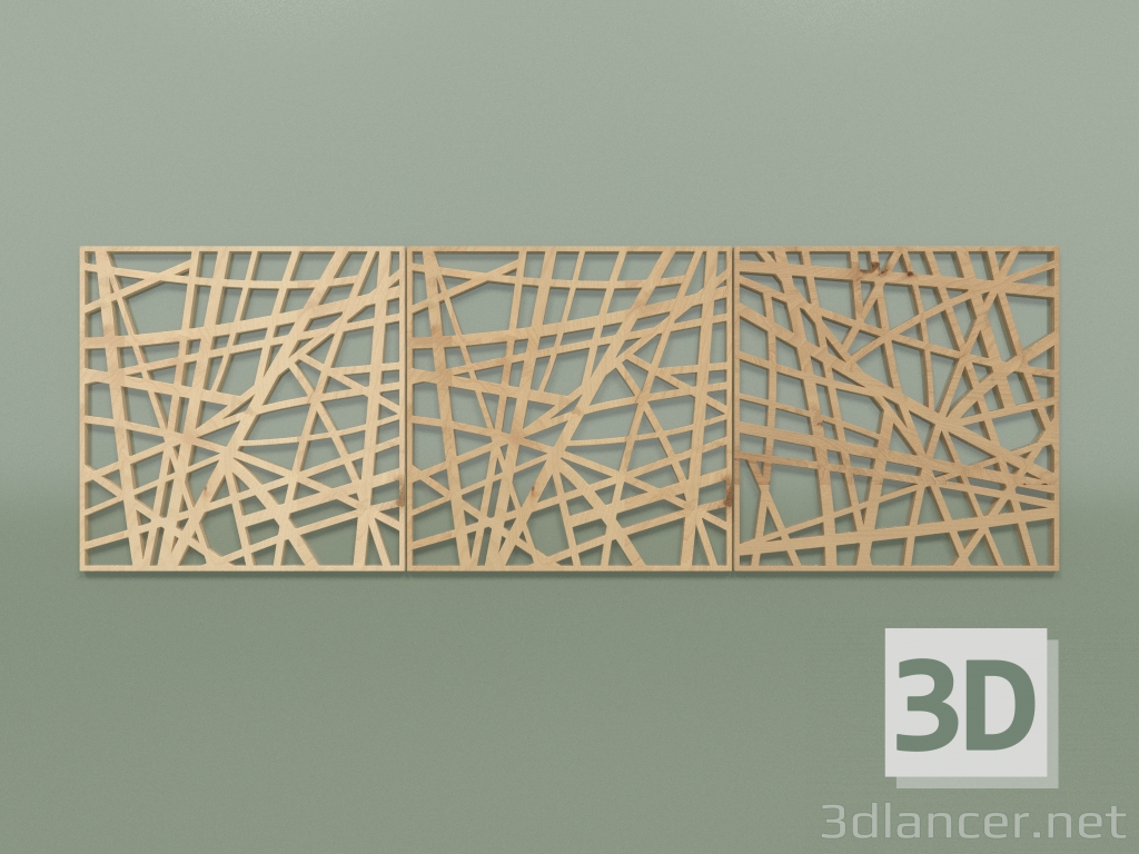 3d model Wood panel Straw - preview