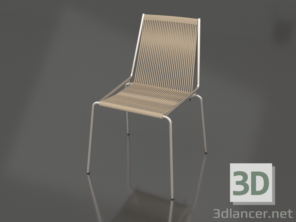 3D Modell Noel-Stuhl (Stahlgestell, Naturflaggenleine) - Vorschau