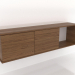 modello 3D Mensola sospesa SHELF 7 (con 1 vano aperto a destra) 1400 mm (noce chiaro) - anteprima