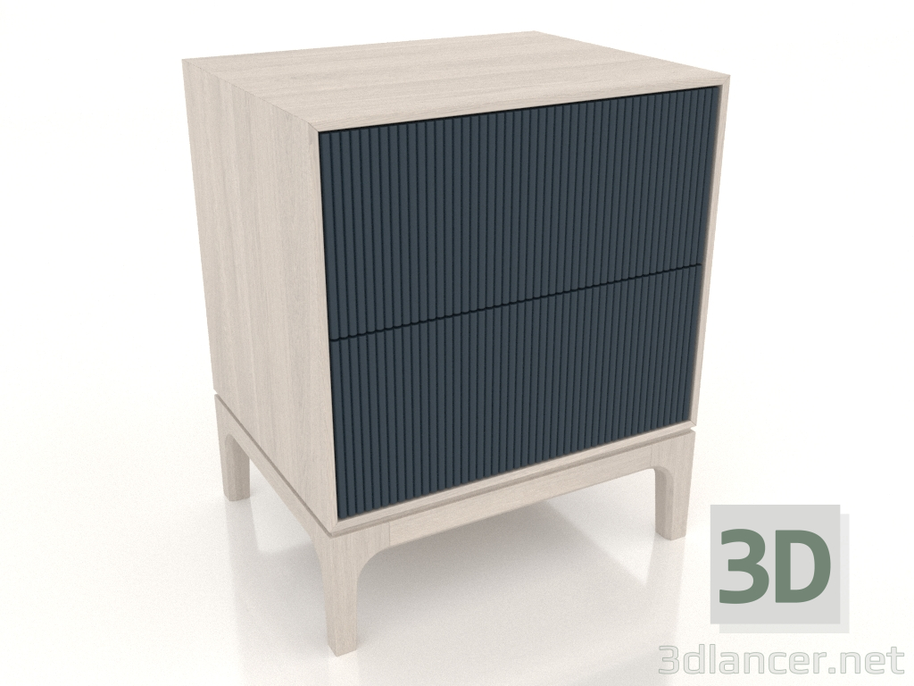 3d model FARGO bedside table 2 drawers with milled facades (dark cobalt, bleached oak, option 3) - preview 3d model FARGO bedside table 2 drawers with milled facades (dark cobalt, bleached oak, option 3) - preview