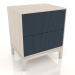 modèle 3D Table de chevet FARGO 2 tiroirs avec façades fraisées (cobalt foncé, chêne blanchi, option 3) - preview