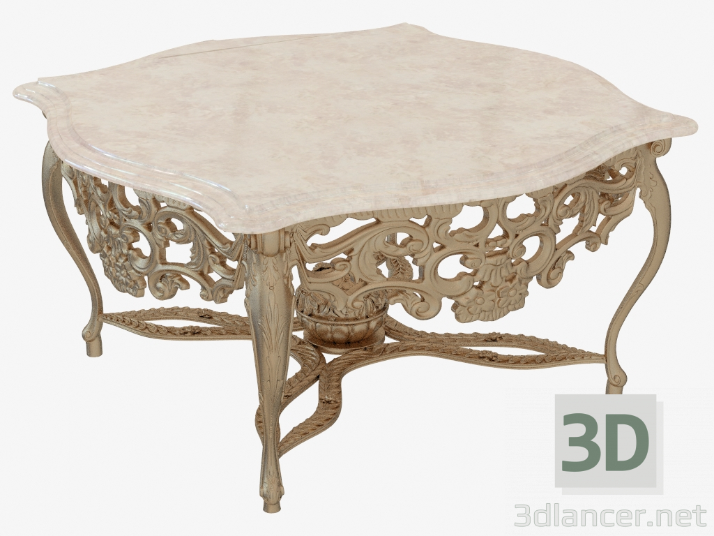 3 डी मॉडल संगमरमर के शीर्ष के साथ कॉफी टेबल - पूर्वावलोकन