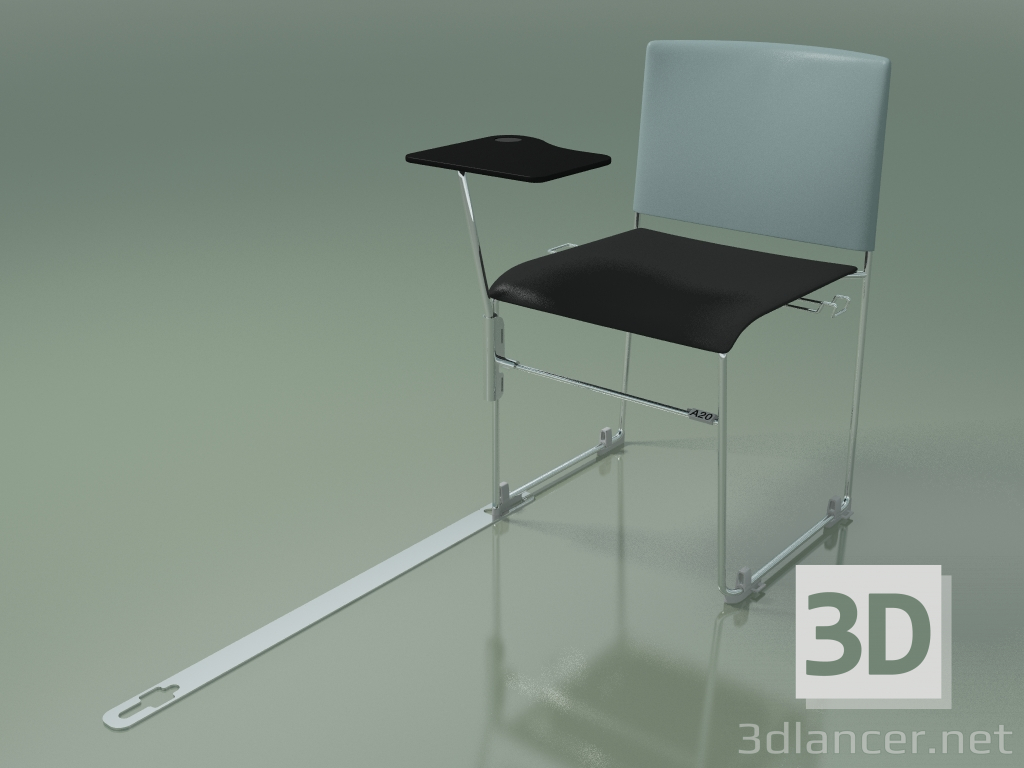 3d model Stackable chair with accessories 6600 (polypropylene Petrol with second color, CRO) - preview