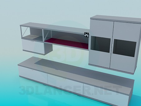 3d модель Мебель для гостинной комнаты – превью 3d модель Мебель для гостинной комнаты – превью
