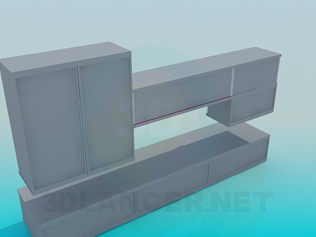 3d модель Мебель для гостинной комнаты – превью 3d модель Мебель для гостинной комнаты – превью