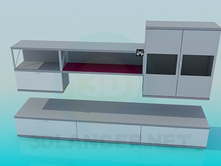 3d модель Мебель для гостинной комнаты – превью 3d модель Мебель для гостинной комнаты – превью