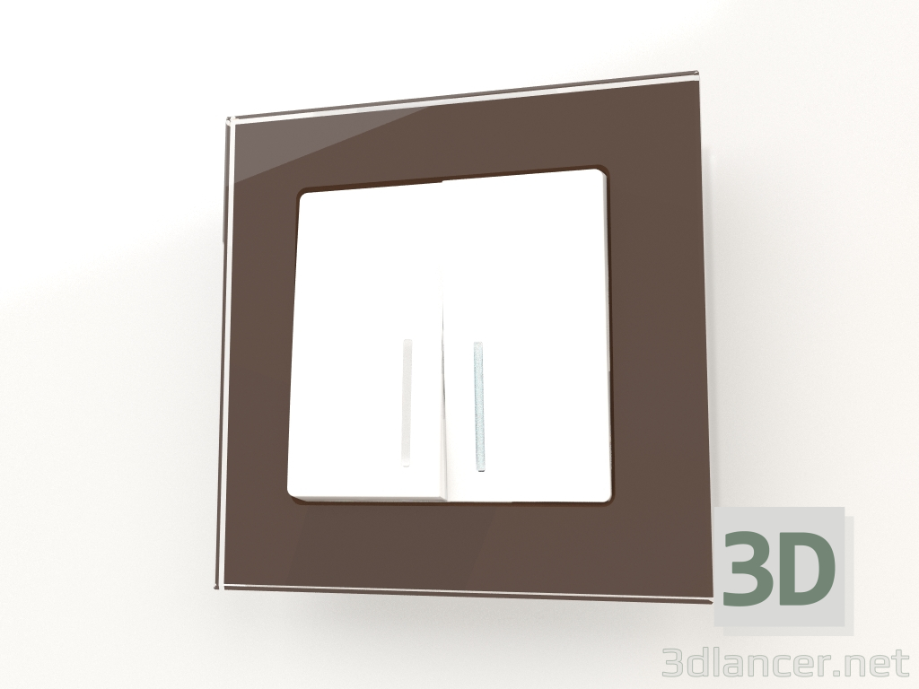 modello 3D Cornice per 1 montante Favorit (moka, vetro) - anteprima