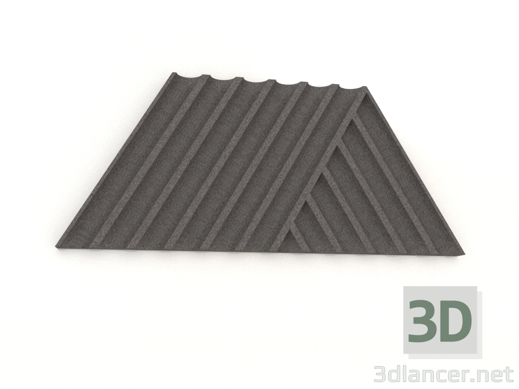 3D modeli 3D duvar paneli WEAVE (gri) - önizleme