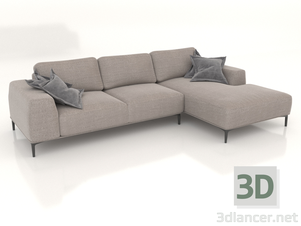 3D Modell CLOUD-Sofa mit Ottomane (Polsteroption 1) - Vorschau