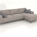 3d model CLOUD sofa with ottoman (upholstery option 1) - preview