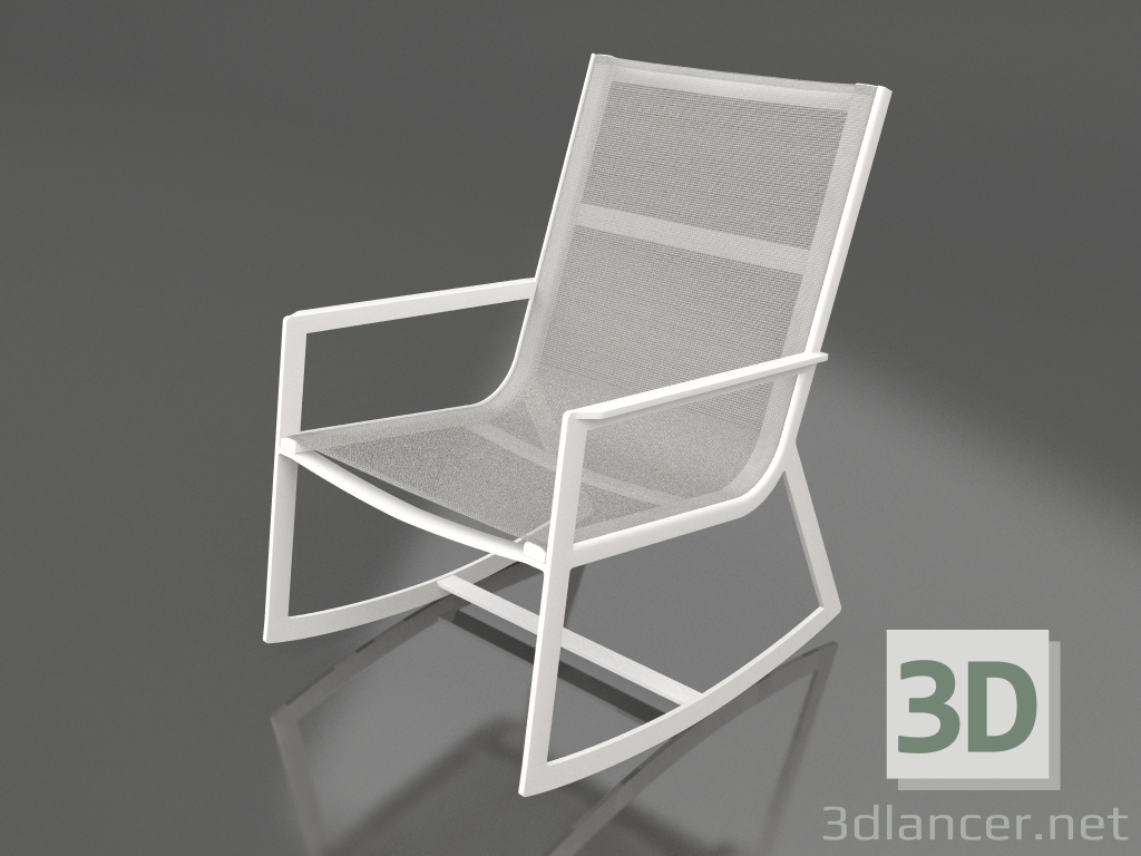 modello 3D Sedia a dondolo (Bianco) - anteprima