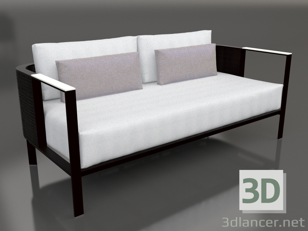 Modelo 3d Sofá de 2 lugares (preto) - preview