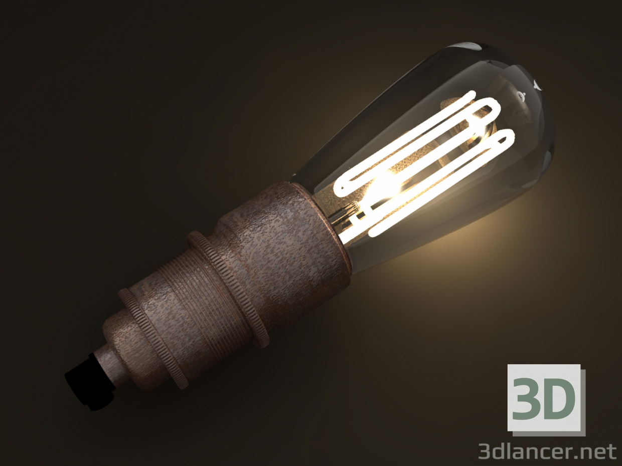 3d Eco-filament Pear shaped bulb 3D model model buy - render
