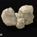 3d model 3D Rock - Low Poly Game Activo - vista previa