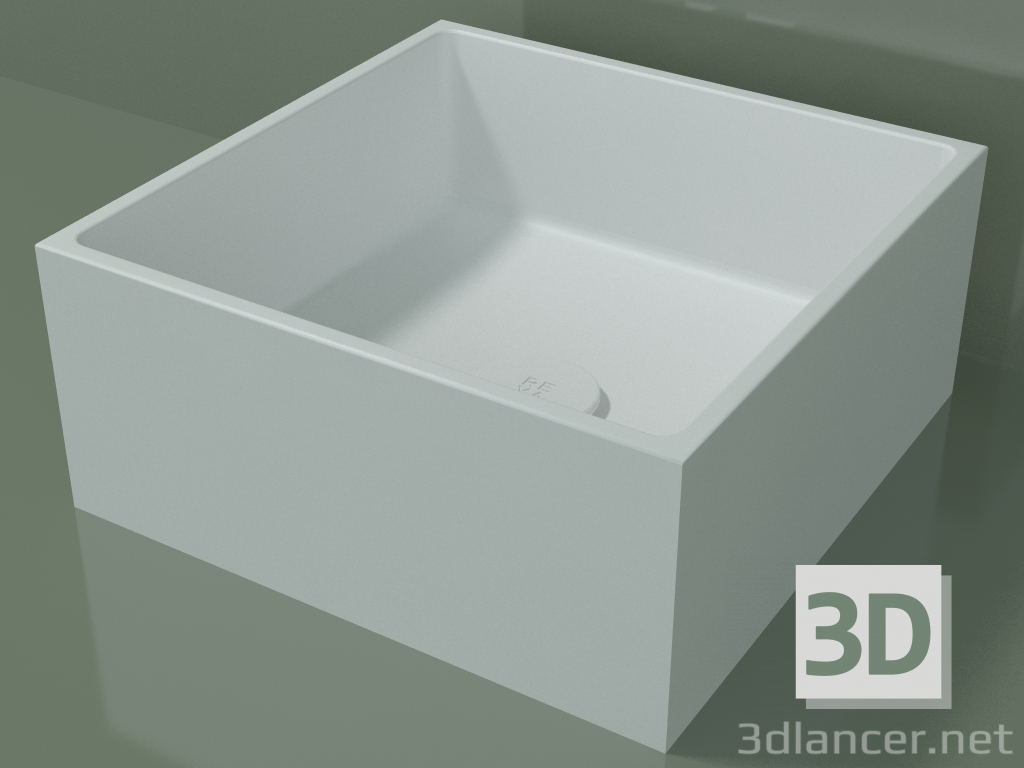 3D Modell Arbeitsplatte Waschbecken (01UN11101, Glacier White C01, L 36, P 36, H 16 cm) - Vorschau