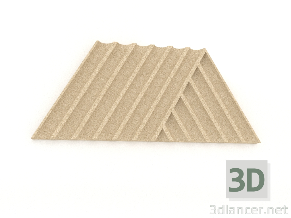 3d model 3D wall panel WEAVE (ivory) - preview
